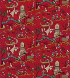 Pagoda River Fabric by Sanderson Red/Gold Pagoda River Fabric by Sanderson Red/Gold