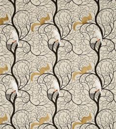 Squirrel & Dove Embroidery Fabric by Sanderson Linen/Ivory Squirrel & Dove Embroidery Fabric by Sanderson Linen/Ivory