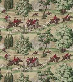 Tally Ho Fabric by Sanderson Evergreen/Crimson Tally Ho Fabric by Sanderson Evergreen/Crimson