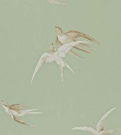 Swallows Wallpaper by Sanderson Pebble Swallows Wallpaper by Sanderson Pebble