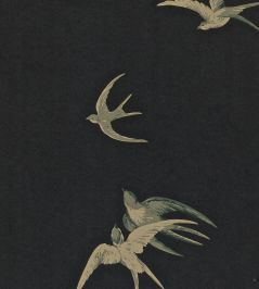 Swallows Wallpaper by Sanderson Black Swallows Wallpaper by Sanderson Black