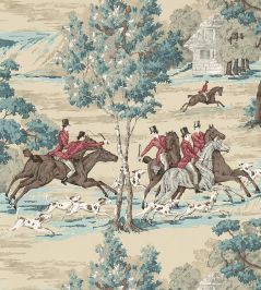 Tally Ho Wallpaper by Sanderson Teal/Ruby Tally Ho Wallpaper by Sanderson Teal/Ruby