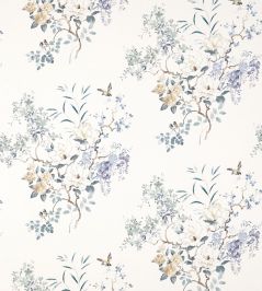 Magnolia & Blossom Fabric by Sanderson Mineral/Teal Magnolia & Blossom Fabric by Sanderson Mineral/Teal