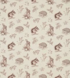 Squirrel & Hedgehog Fabric by Sanderson Walnut/Linen Squirrel & Hedgehog Fabric by Sanderson Walnut/Linen