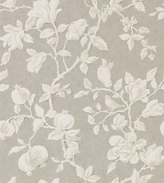 Magnolia & Pomegranate Wallpaper by Sanderson Silver/Linen Magnolia & Pomegranate Wallpaper by Sanderson Silver/Linen