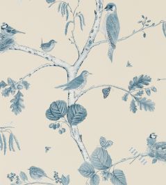 Woodland Chorus Wallpaper by Sanderson Indigo/Ecru Woodland Chorus Wallpaper by Sanderson Indigo/Ecru