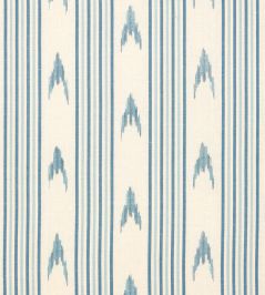 Santa Barbara Ikat Fabric by Schumacher China Blue Santa Barbara Ikat Fabric by Schumacher China Blue