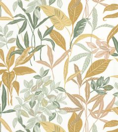 Santiago Wallpaper by Caselio Vert Orange Santiago Wallpaper by Caselio Vert Orange