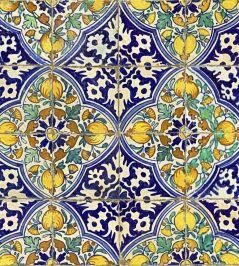Sardegna Tiles Wallpaper by MINDTHEGAP Green Indigo Sardegna Tiles Wallpaper by MINDTHEGAP Green Indigo