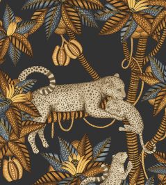 Satara Wallpaper by Cole & Son Burnt Orange & Sand on Black Satara Wallpaper by Cole & Son Burnt Orange & Sand on Black