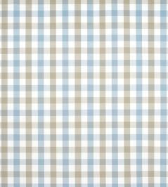 Saybrook Check Fabric by Anna French Spa Blue and Beige Saybrook Check Fabric by Anna French Spa Blue and Beige
