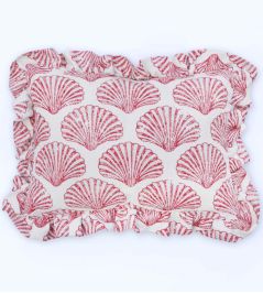 Scallop Shell Cushion 47 x 34cm by Barneby Gates Red Scallop Shell Cushion 47 x 34cm by Barneby Gates Red