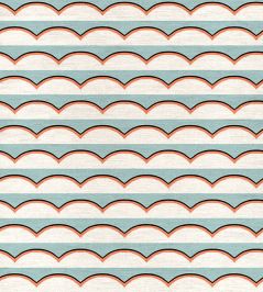 Scallops Linen Fabric by Ottoline Light Blue Scallops Linen Fabric by Ottoline Light Blue