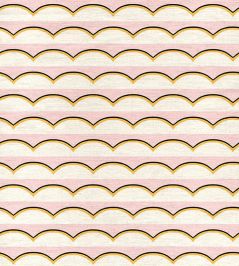 Scallops Linen Fabric by Ottoline Pink Scallops Linen Fabric by Ottoline Pink