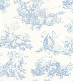Scene D'Ete Wallpaper by Casadeco Bleu Porcelaine Scene D'Ete Wallpaper by Casadeco Bleu Porcelaine