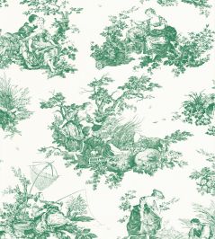 Scene D'Ete Wallpaper by Casadeco Vert Empire Scene D'Ete Wallpaper by Casadeco Vert Empire
