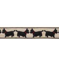 Scottie Embroidered Border Trimming by Samuel & Sons Black Scottie Embroidered Border Trimming by Samuel & Sons Black