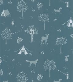 Scouty Wallpaper by Caselio Bleu nuit Scouty Wallpaper by Caselio Bleu nuit