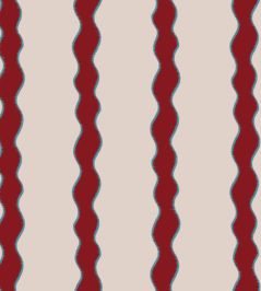 Scroll Stripe Fabric by Parker & Jules Crimson Scroll Stripe Fabric by Parker & Jules Crimson