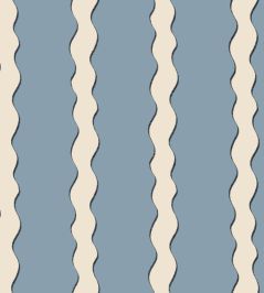 Scroll Stripe Fabric by Parker & Jules Sky Scroll Stripe Fabric by Parker & Jules Sky