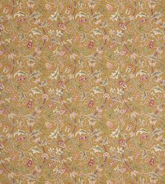 Scrolling Tulip Fabric by Morris & Co Gold Scrolling Tulip Fabric by Morris & Co Gold