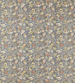 Scrolling Tulip Fabric by Morris & Co Slate/Apricot Scrolling Tulip Fabric by Morris & Co Slate/Apricot