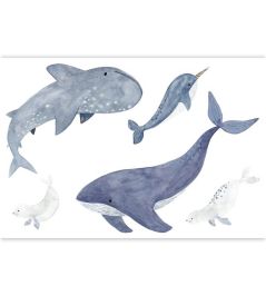 Sea Life Spray Up Mural by Casadeco Bleu Sea Life Spray Up Mural by Casadeco Bleu