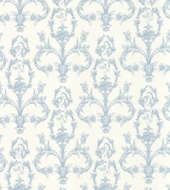 Seraphin Wallpaper by Casadeco Bleu Porcelaine Seraphin Wallpaper by Casadeco Bleu Porcelaine