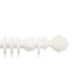 Seychelles 40mm Wooden Pole Cotton, Woven Rope finial Cotton Seychelles 40mm Wooden Pole Cotton, Woven Rope finial Cotton