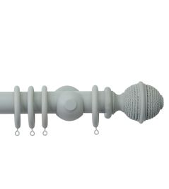 Seychelles 40mm Wooden Pole Haze, Woven Rope finial Haze Seychelles 40mm Wooden Pole Haze, Woven Rope finial Haze