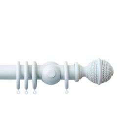 Seychelles 40mm Wooden Pole Mist, Woven Rope finial Mist Seychelles 40mm Wooden Pole Mist, Woven Rope finial Mist