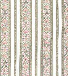 Shawl Stripe Fabric by Titley and Marr Green & Rose Shawl Stripe Fabric by Titley and Marr Green & Rose