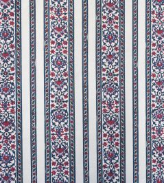Shawl Stripe Fabric by Titley and Marr Indigo & Red Shawl Stripe Fabric by Titley and Marr Indigo & Red
