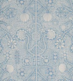 Shell Grotto Fabric by Fermoie Sky Blue Shell Grotto Fabric by Fermoie Sky Blue