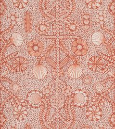 Shell Grotto Fabric by Fermoie Strawberry Shell Grotto Fabric by Fermoie Strawberry