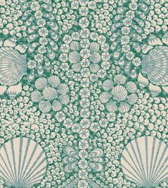 Shell Grotto Wallpaper by Fermoie Teal Shell Grotto Wallpaper by Fermoie Teal