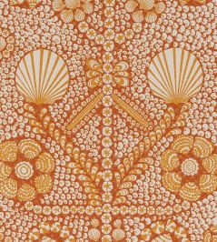 Shell Grotto Outdoor Fabric by Fermoie Orange Shell Grotto Outdoor Fabric by Fermoie Orange