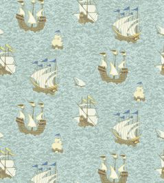 Ships Wallpaper by Josephine Munsey Light Blue Ships Wallpaper by Josephine Munsey Light Blue