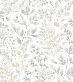 Sigrid Wallpaper by Borastapeter Grey/White Sigrid Wallpaper by Borastapeter Grey/White