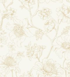 Silent Garden Wallpaper by Caselio Blanc or Silent Garden Wallpaper by Caselio Blanc or