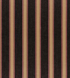 Silhouette Stripe Fabric by Ian Mankin Black/Claret Silhouette Stripe Fabric by Ian Mankin Black/Claret