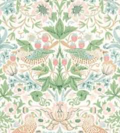 Simply Strawberry Thief Wallpaper by Morris & Co Cochineal Pink Simply Strawberry Thief Wallpaper by Morris & Co Cochineal Pink