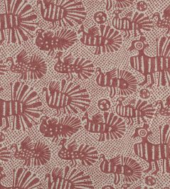Sirin Fabric by Volga Linen Terracotta/Natural Sirin Fabric by Volga Linen Terracotta/Natural