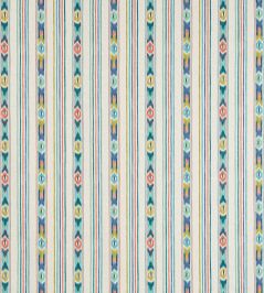 Sitari Stripe Fabric by Jane Churchill Teal/Coral Sitari Stripe Fabric by Jane Churchill Teal/Coral
