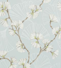 Snow Flower Wallpaper by Jane Churchill Aqua/Lime Snow Flower Wallpaper by Jane Churchill Aqua/Lime