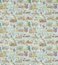 Snow White Fabric by Sanderson Puddle Blue Snow White Fabric by Sanderson Puddle Blue