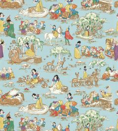 Snow White Wallpaper by Sanderson Puddle blue Snow White Wallpaper by Sanderson Puddle blue
