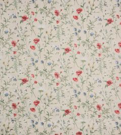Snowshill Meadow Fabric by Nina Campbell Poppy/Blue Snowshill Meadow Fabric by Nina Campbell Poppy/Blue