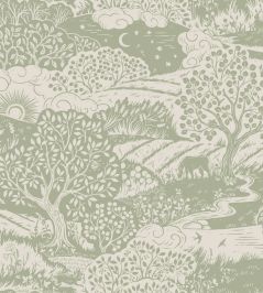 Solangen Wallpaper by Borastapeter Green Solangen Wallpaper by Borastapeter Green