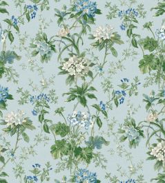Somerhill Fabric by Nina Campbell Blue/Green/White Somerhill Fabric by Nina Campbell Blue/Green/White